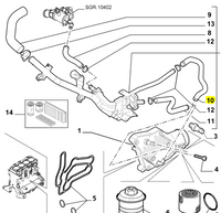 Coolant Hose to Oil Cooler 55198704 for Alfa Romeo 159