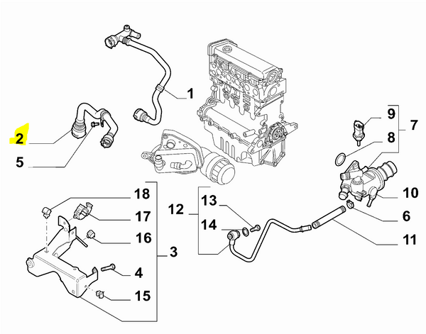 Radiator/Thermostat hose 55212827