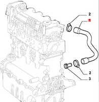 Radiator Hose 55217270 Alfa Romeo 147,159 1.9 JTD engines, Some Fiat models