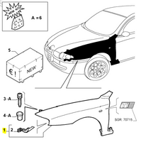 Right Hand Fender 147 Alfa Romeo 46547294